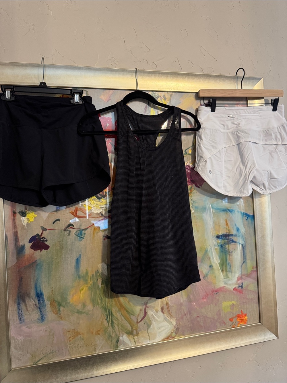 lululemon athletica Black & White Athletic Tank and Shorts Set